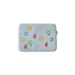 UO Urban Outfitters Retro Inspired Embroidered Denim Laptop Tablet Case Sleeve L